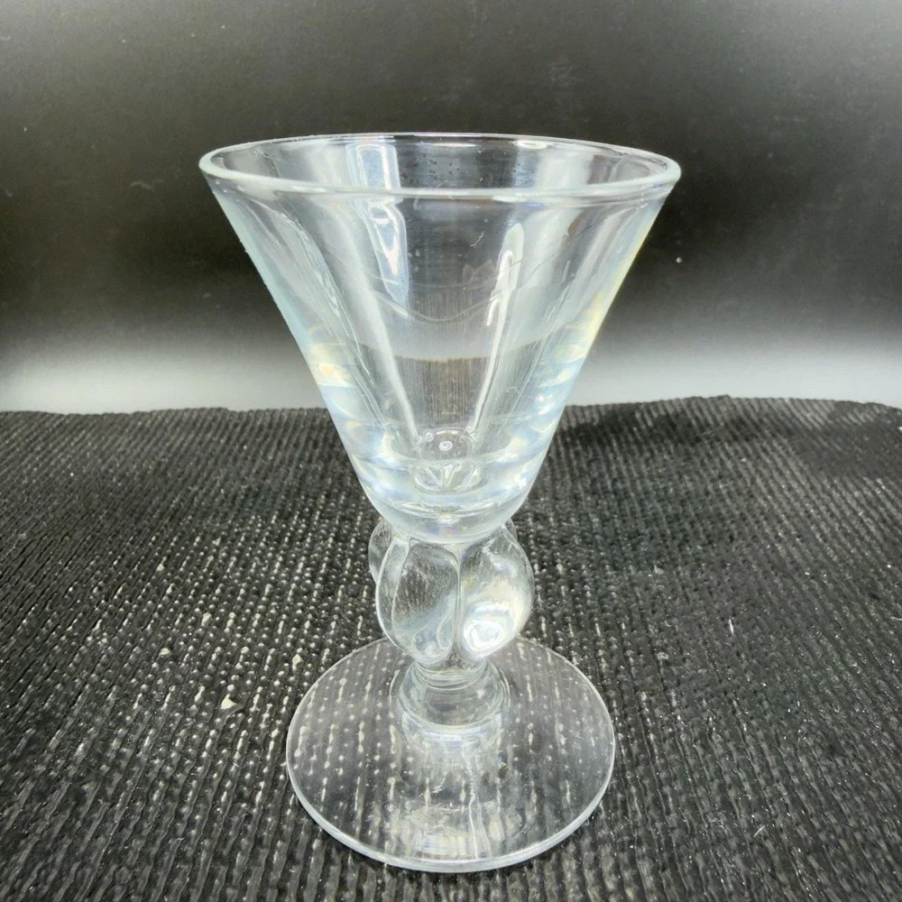 Vintage Seneca Ingrid Clear Elegant 3inch‎ Goblets Footed Cups Glasses Set 2